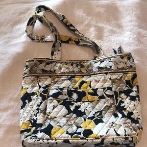 Vera Bradley bag.Yellow black print 15.5”x12.25” h